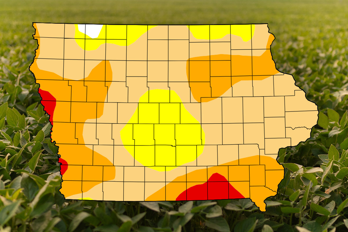 State of Iowa drought map