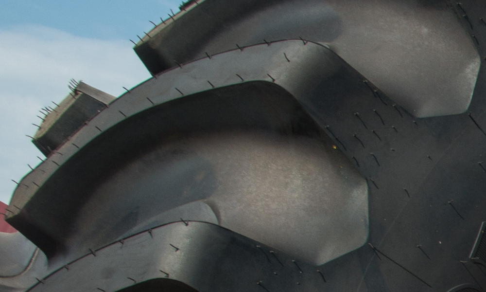Closeup of soy-based tire