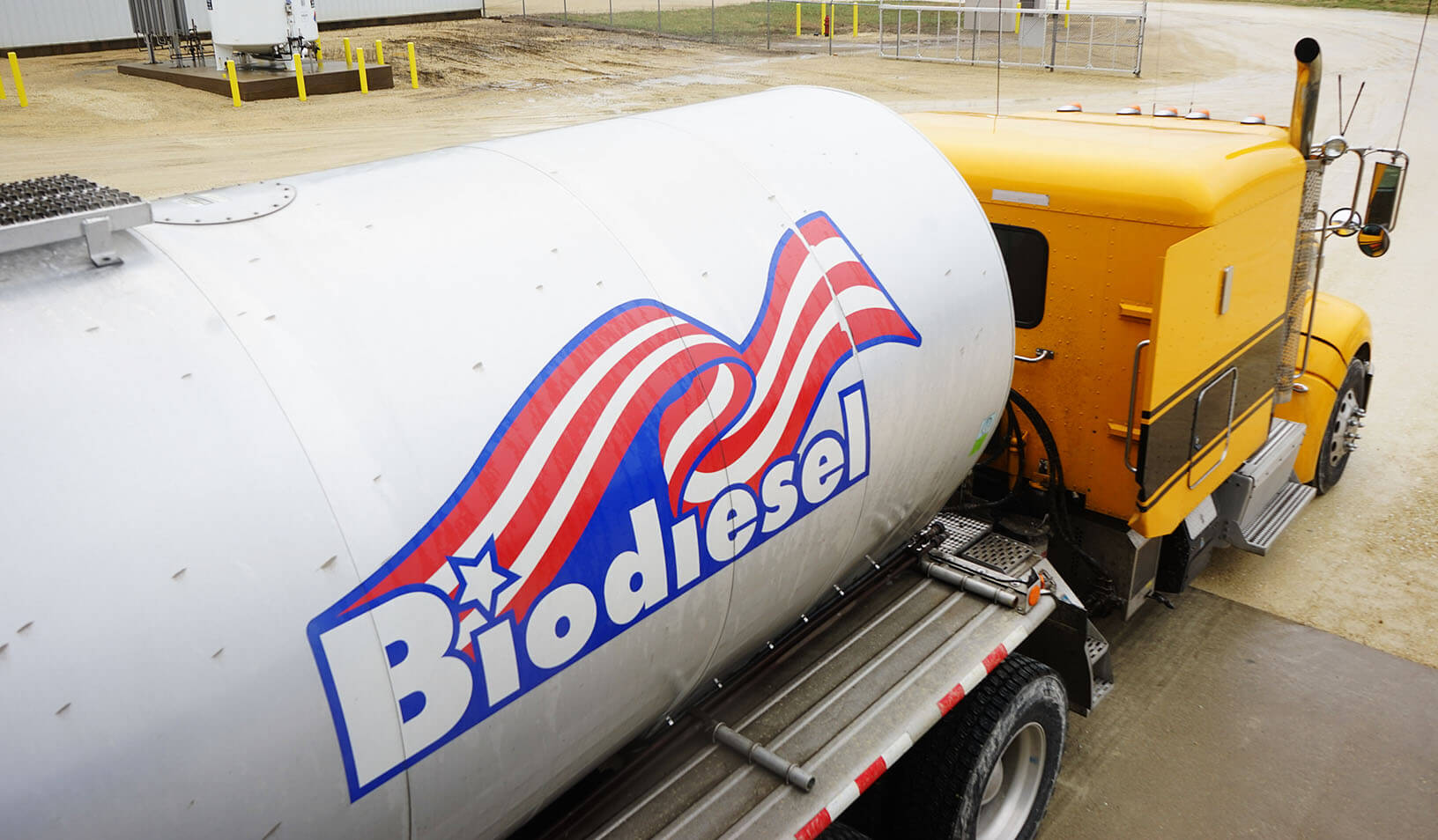 Biodiesel truck with yellow cab