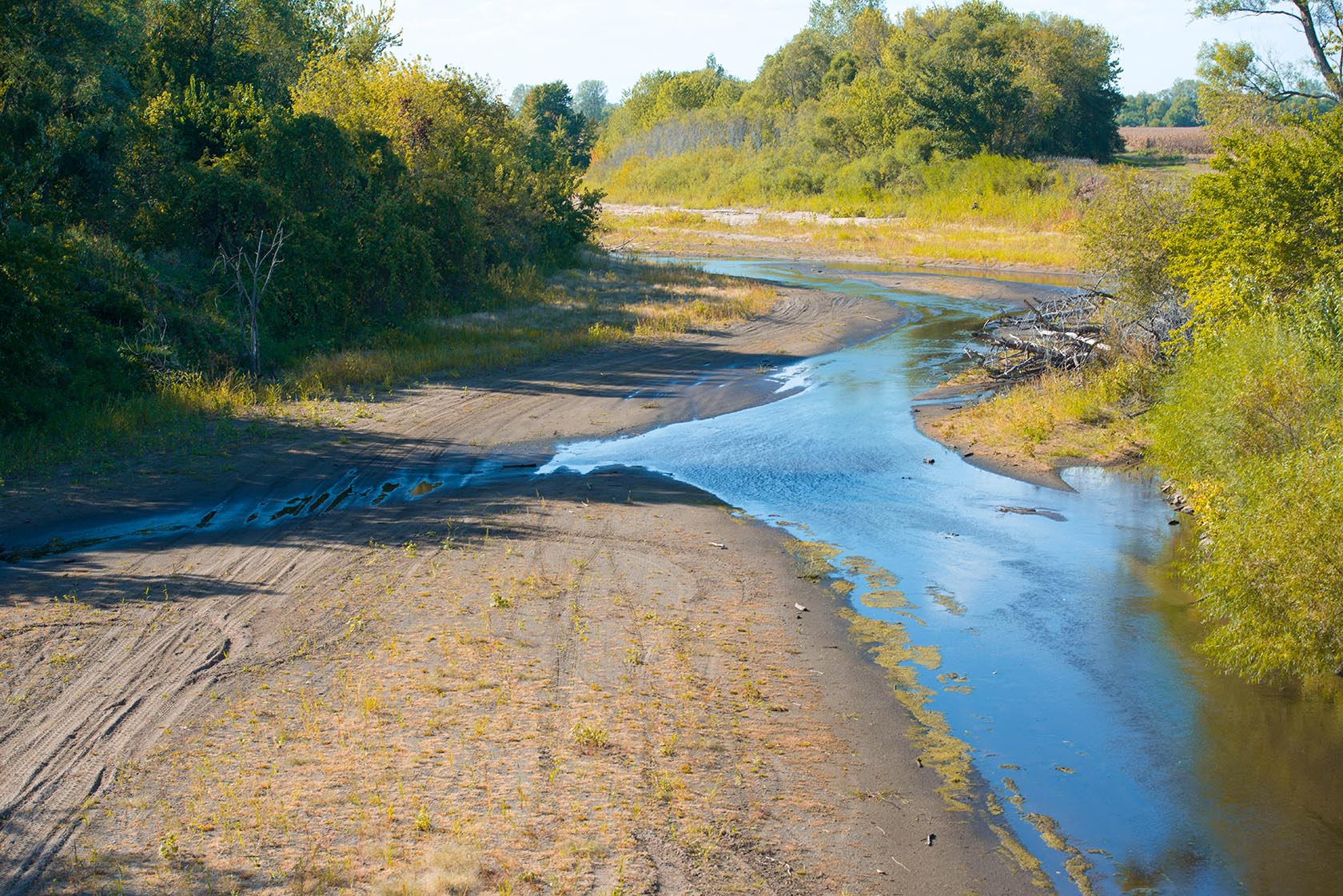 Stream affected by drought in Iowa