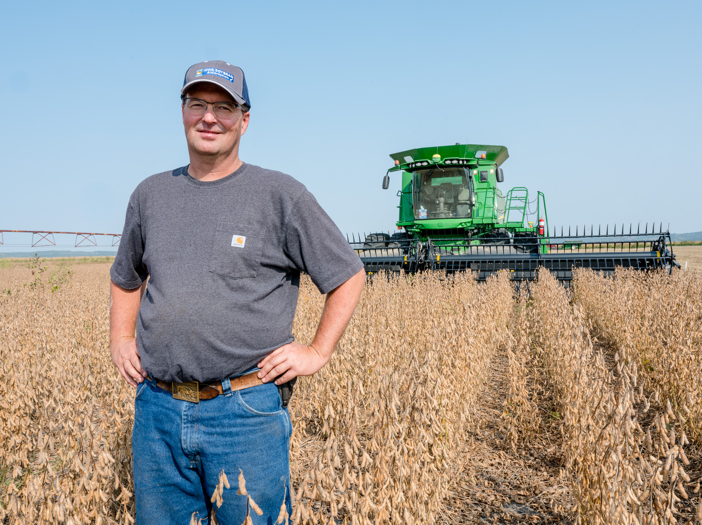 ISA President Jeff Jorgenson poses in a soybean field r