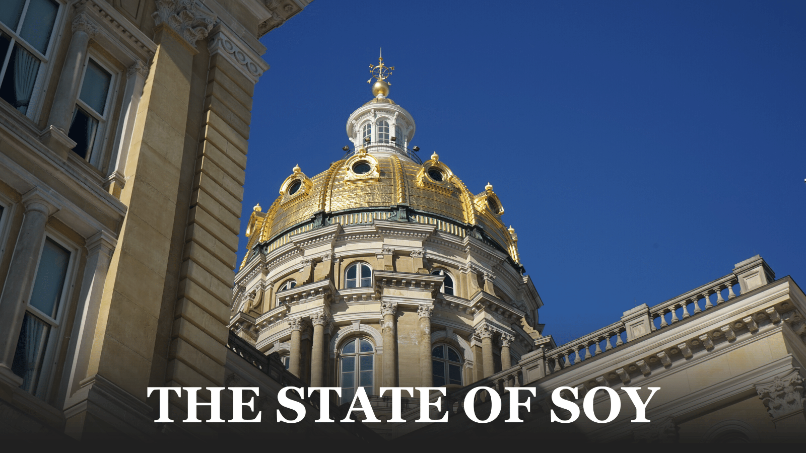 Close up of Iowa State Capitol.
