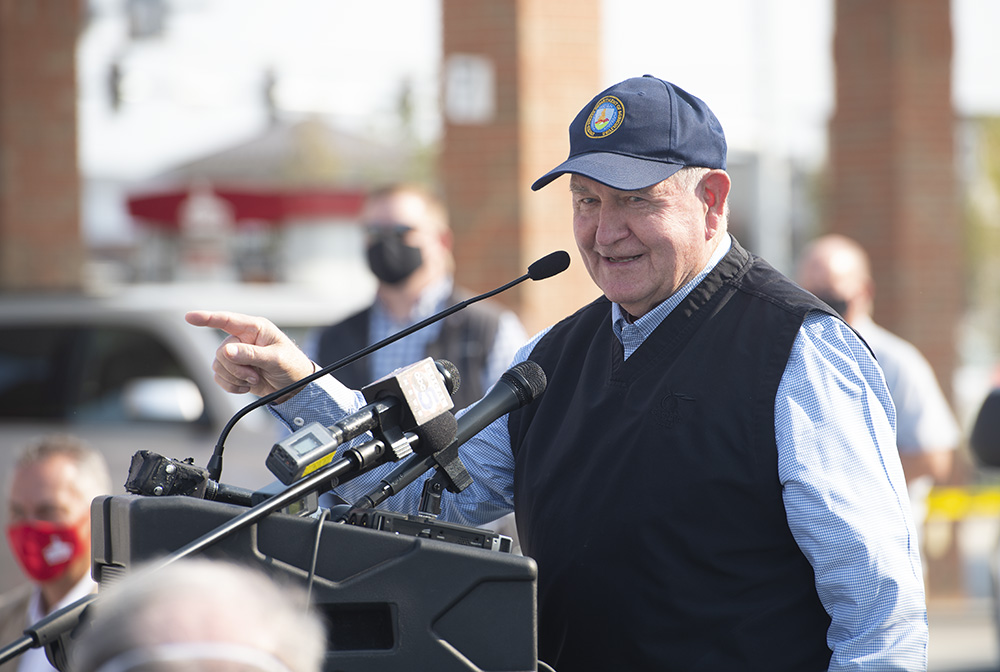 Sonny Perdue smiles as he announces $22 million in inve