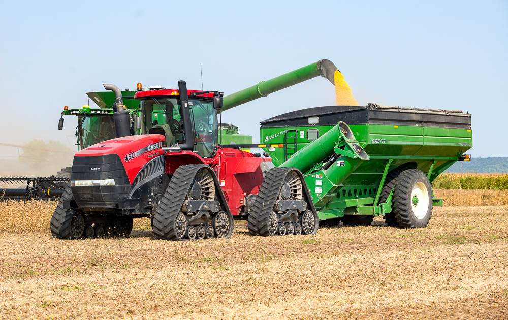 Jeff Jorgenson harvests soybeans on one of his Fremont 