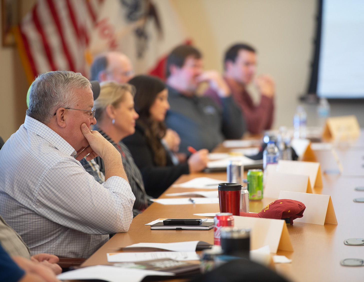 Six participants of 2020's Communications Squad sit att