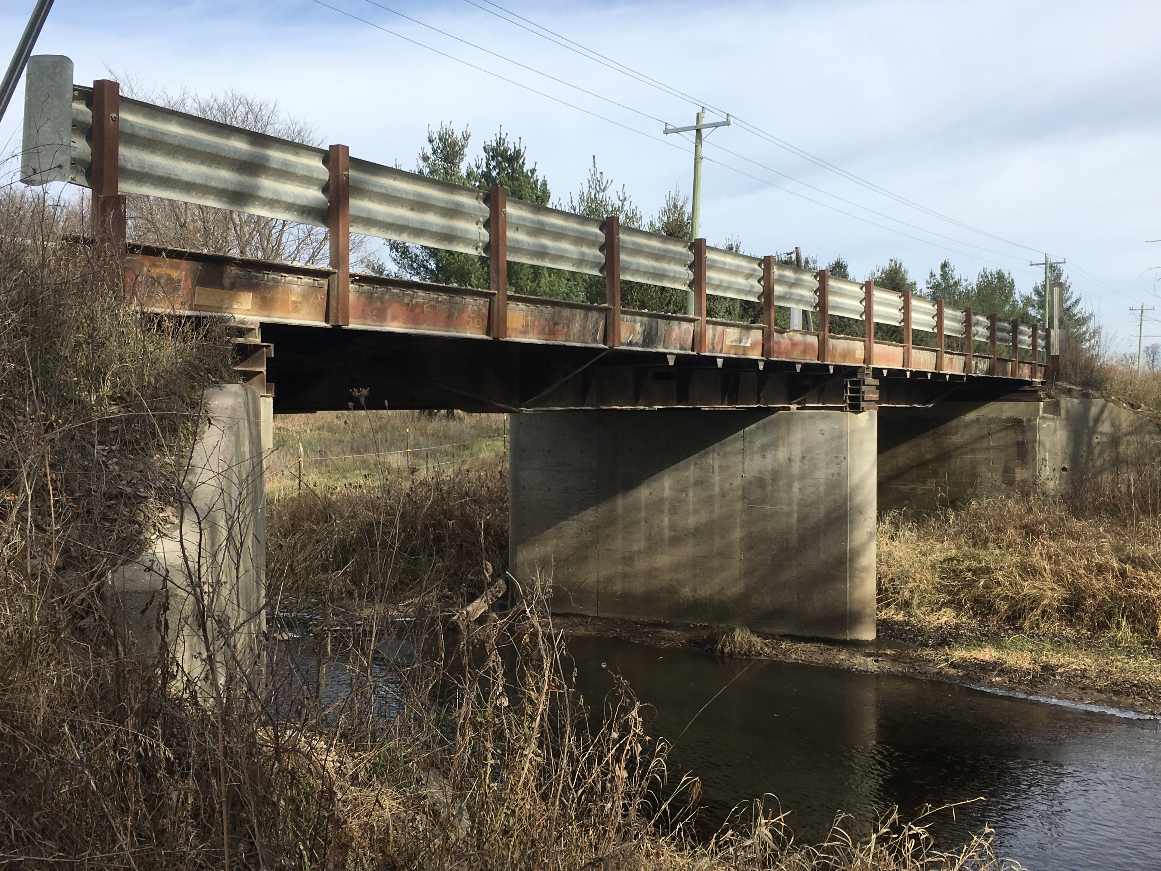 Railroad bridge over a stream