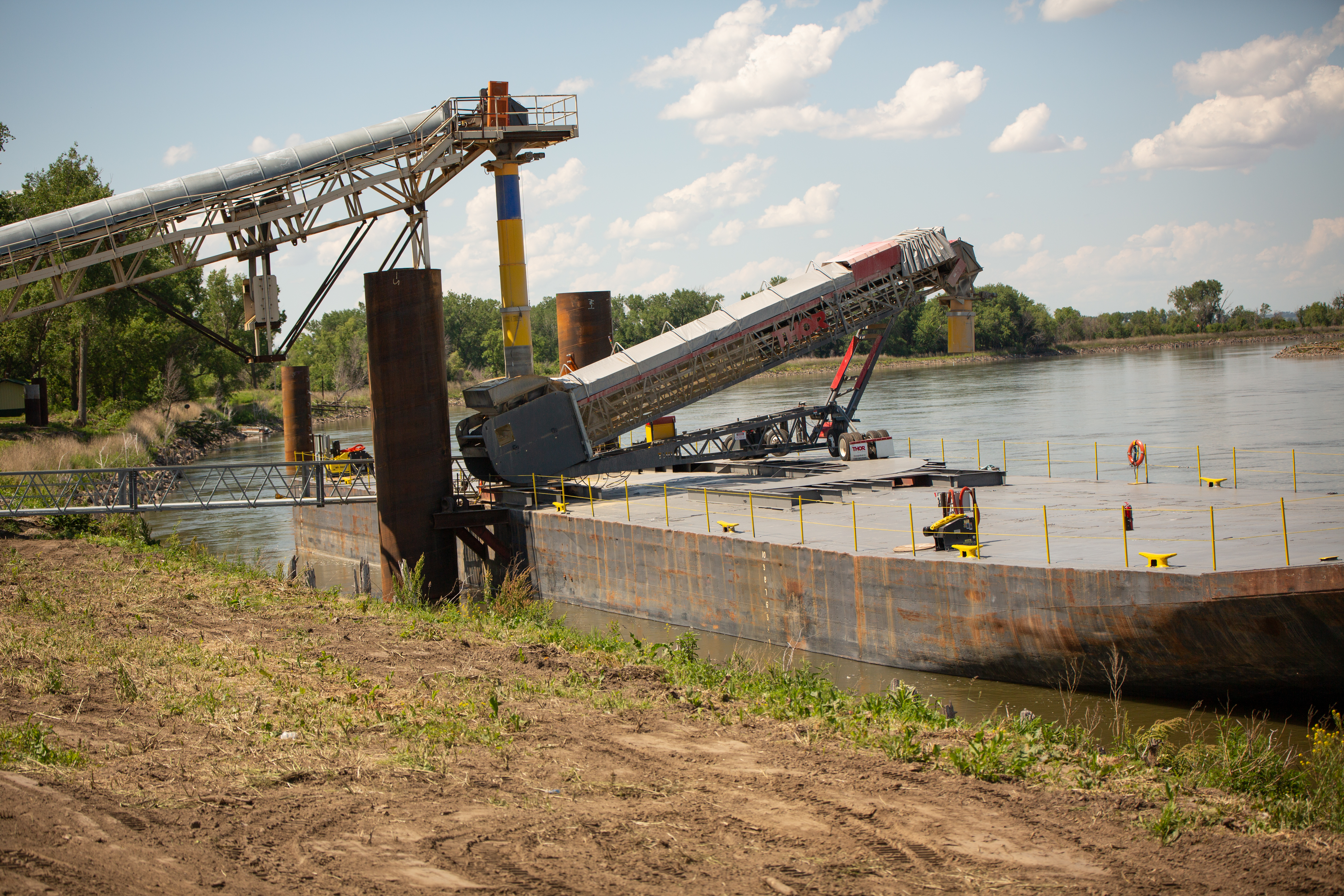 A loading area at the Port of Blencoe will load soybean