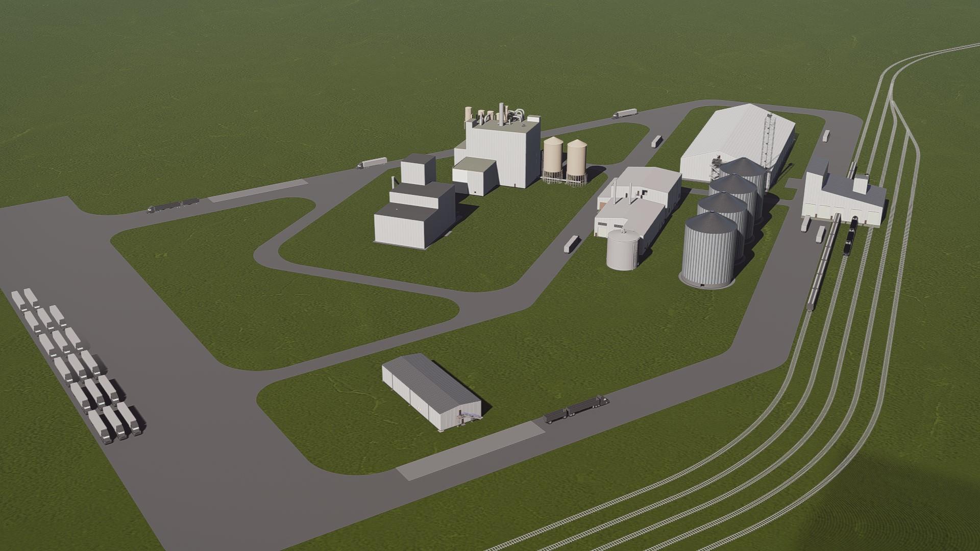 Rendering of soy processing plant near Alta in Buena Vi