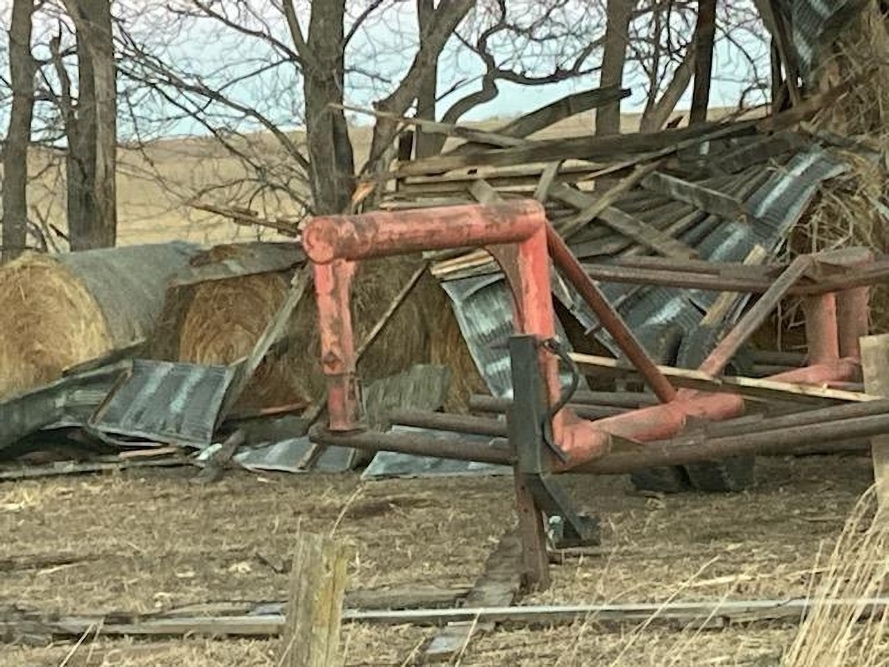 Destruction on Marty Danzer's farm.