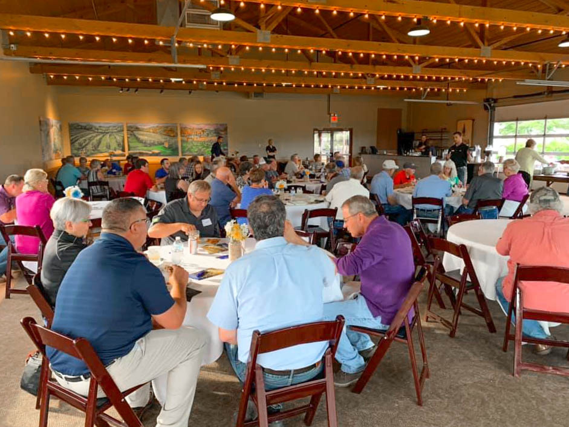 An Iowa Soybean Association farmer meeting