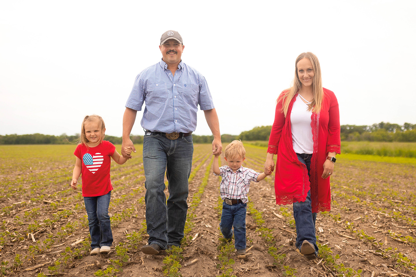 Iowa soybean grower on his farm