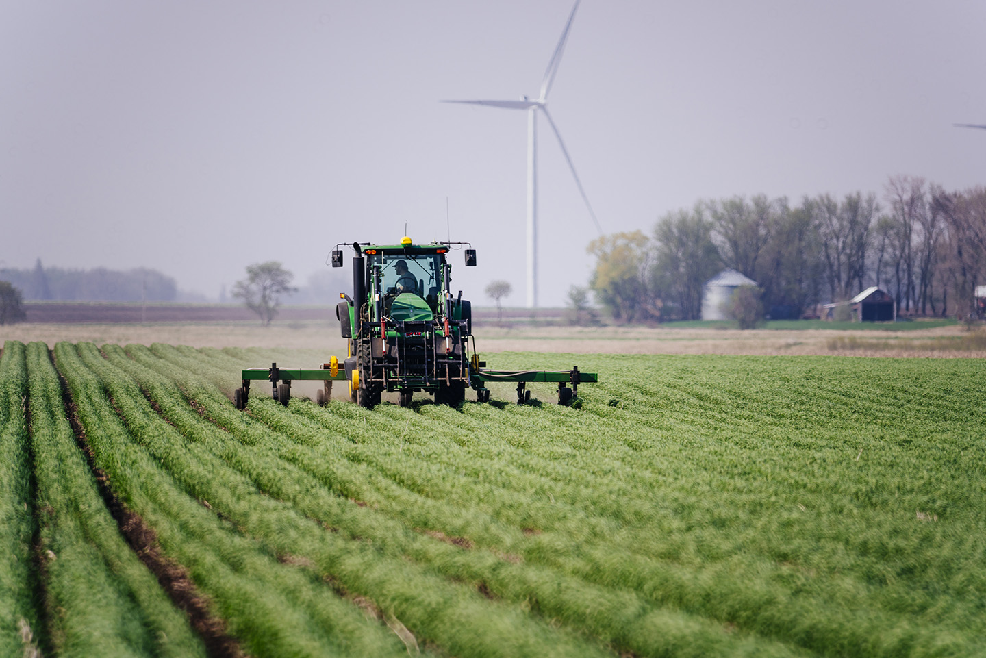 Hayden Olson planting crops in Iowan field