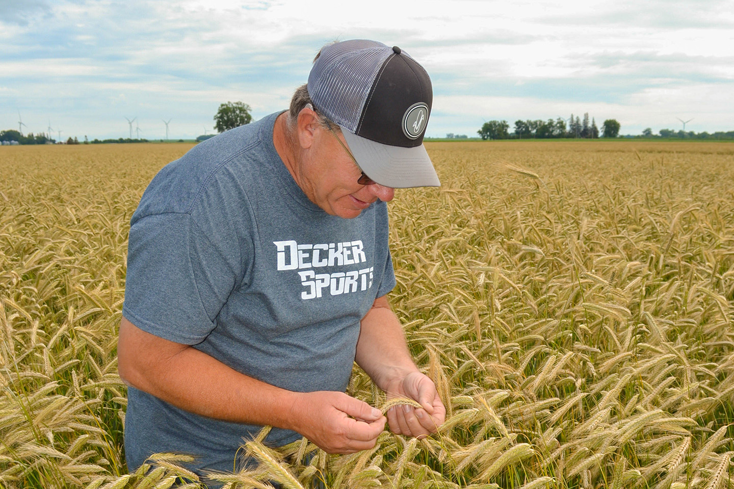 Farmer standing in field