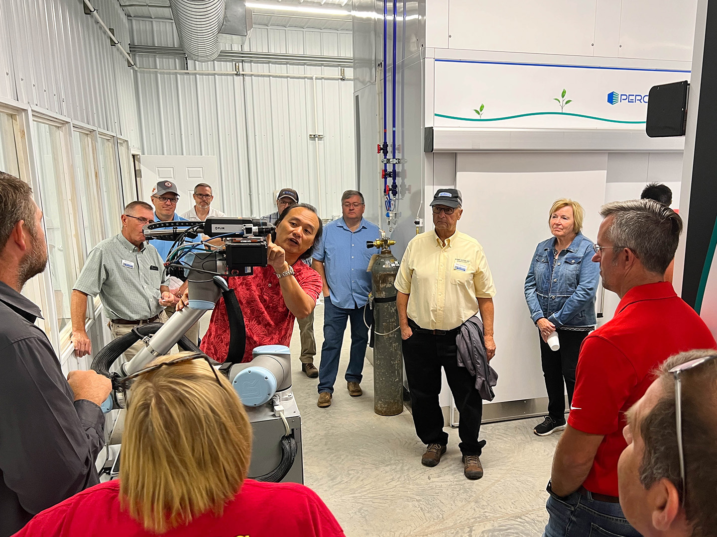 Iowa Soybean board and staff touring ISU Boone facility