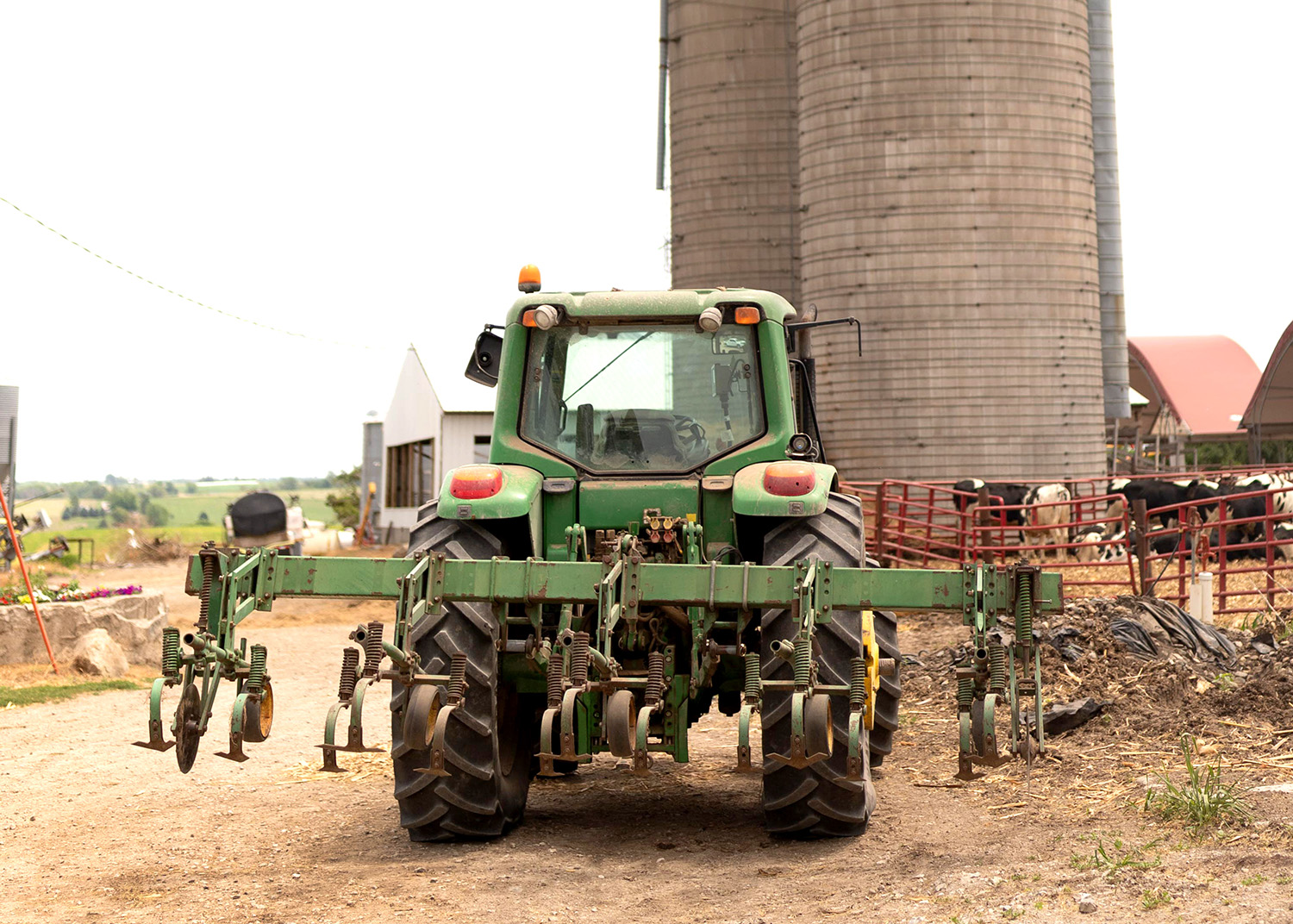 Tractor parked outside on farm in Iowa