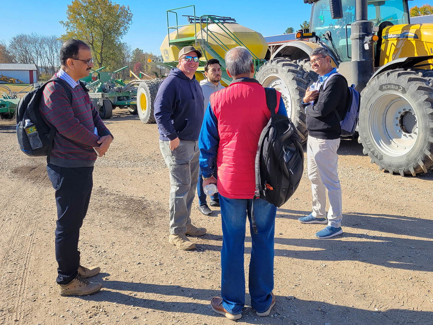 Trade team on Iowa farm