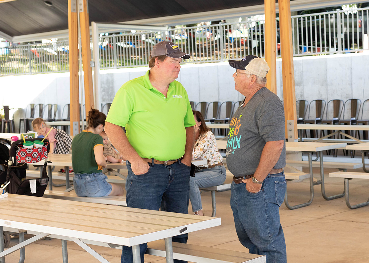 Farmers learning about the Iowa Soybean Association