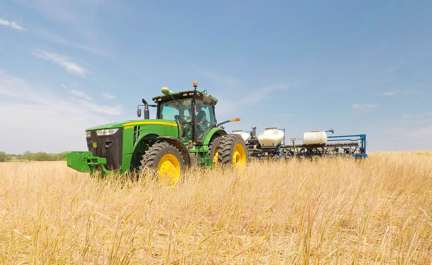 John Deere tractor with planter