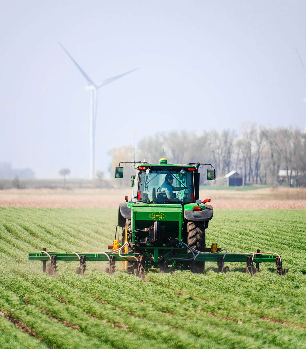 John Deere tractor in field