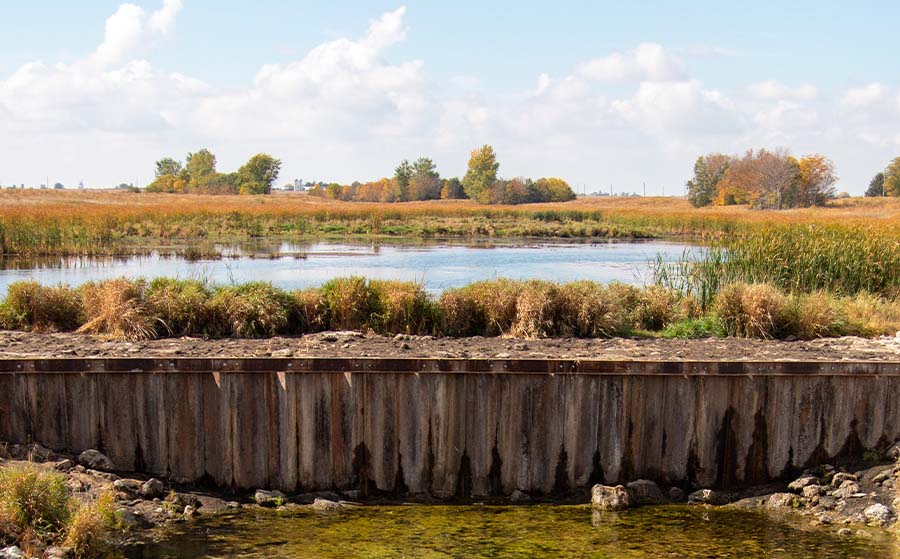 Iowa field with pond