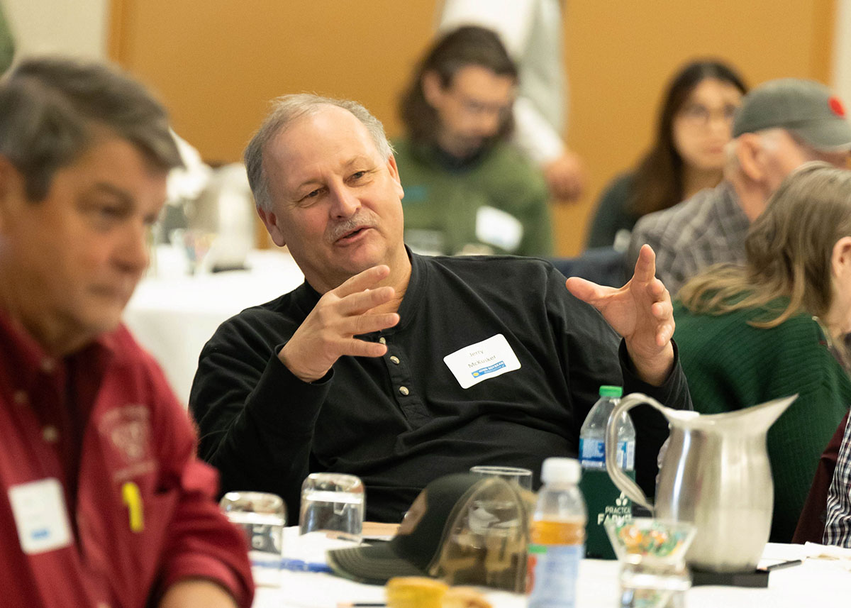 Farmers attending meeting at Kirkwood Community College