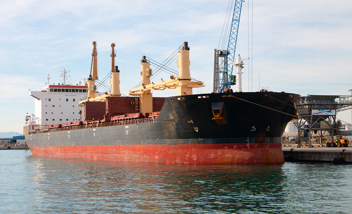 Cargo ship at port