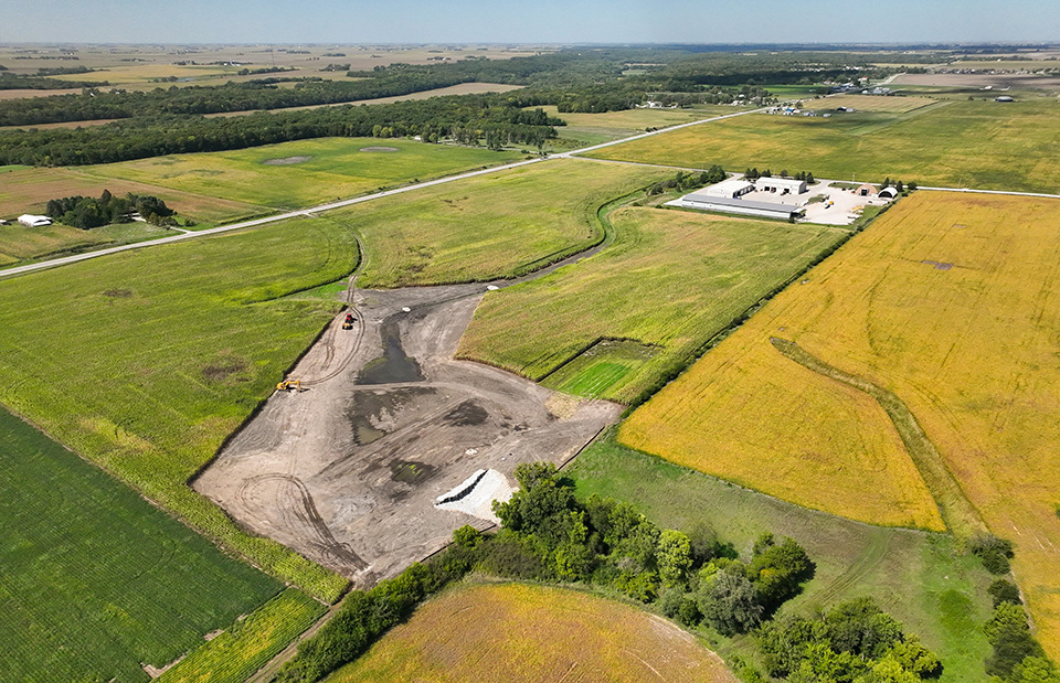 Wetland on agricultural land in Iowa