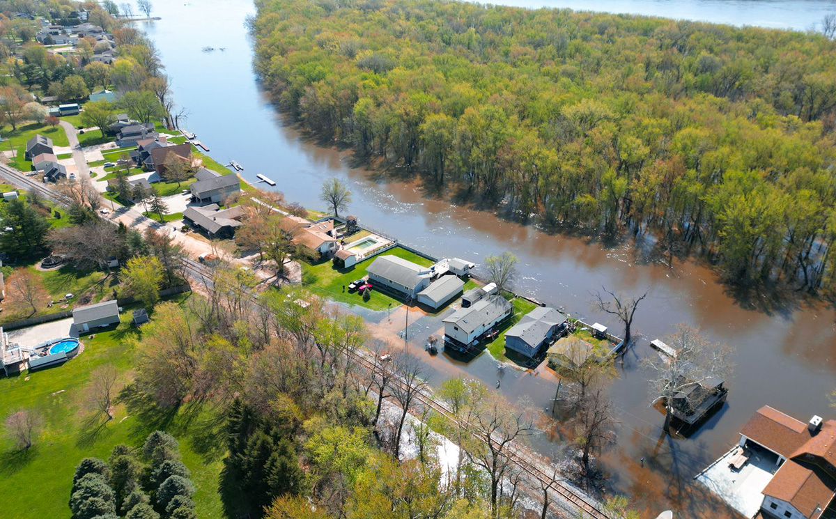 Flooded city of Camanche