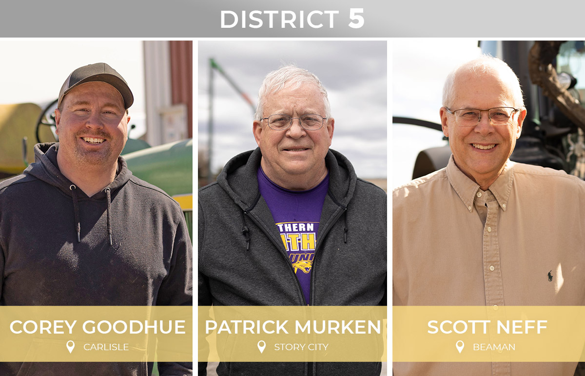 Farmers Corey Goodhue, Patrick Murken and Scott Neff