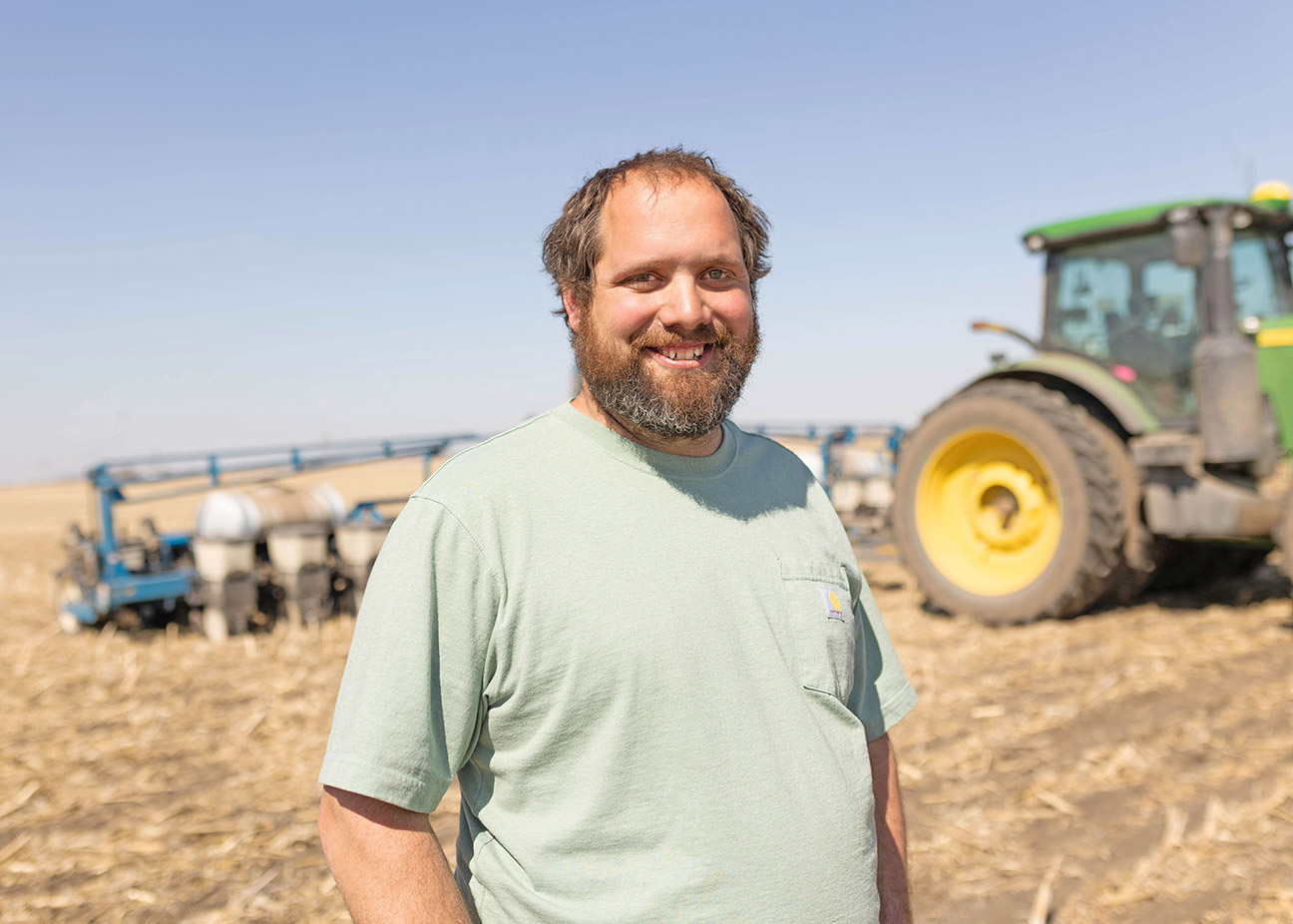 Farmer about to start planting soybeans