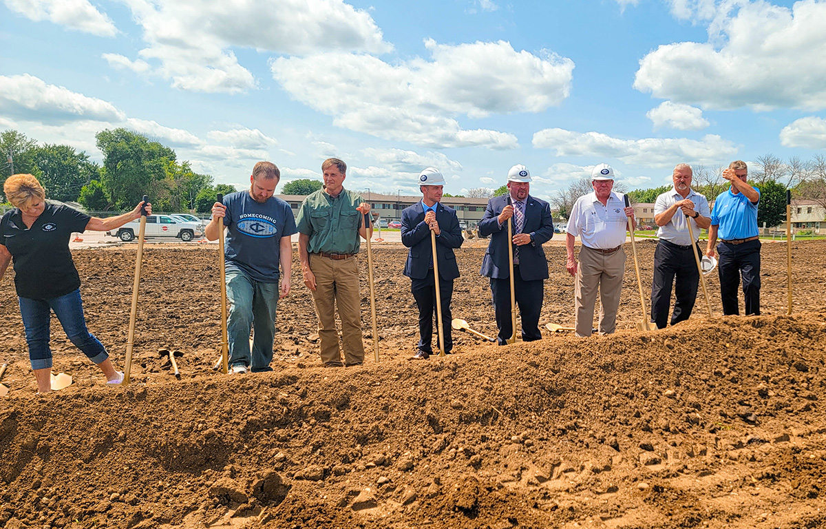 Lab supervisor looks over the site for the new Iowa Cen