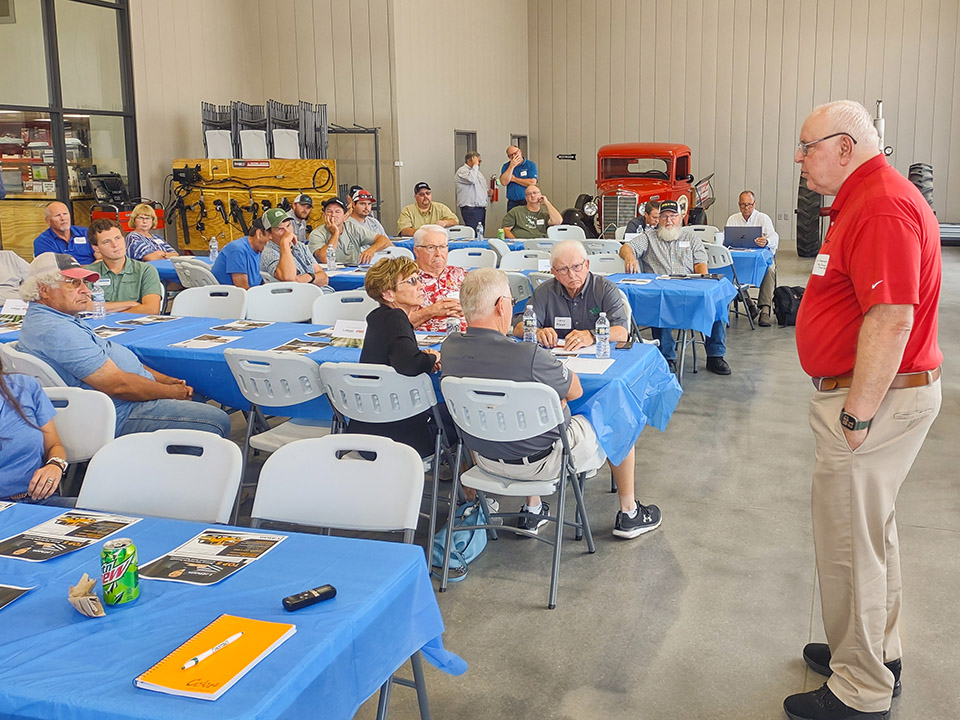 Farmers at soybean producer meeting