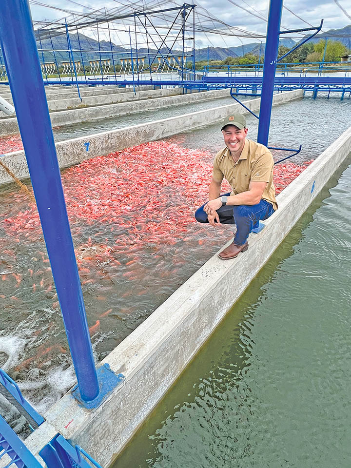 Kuboushek visiting fish farm