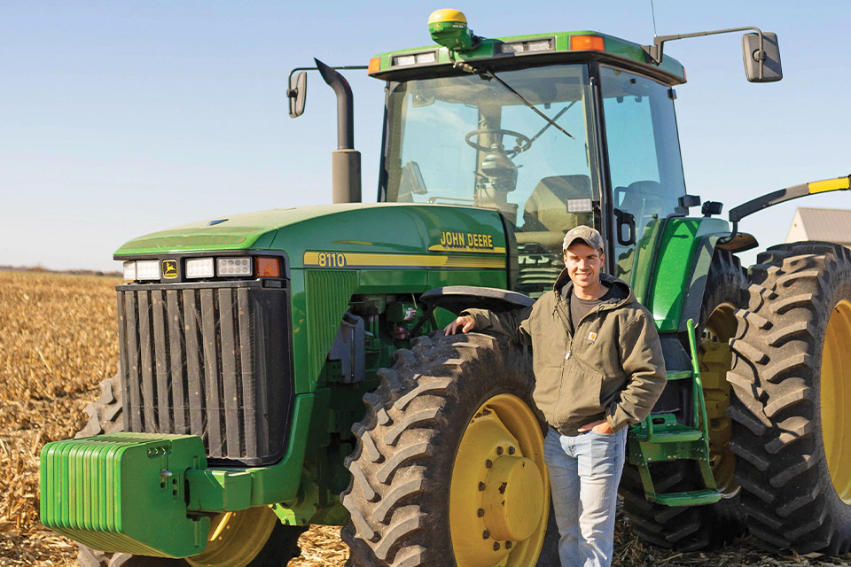 Farmer with tractor