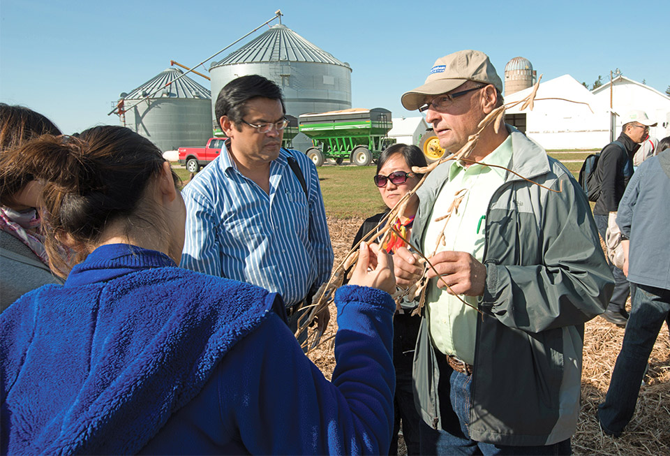 Farmer speaking to group in Iowa