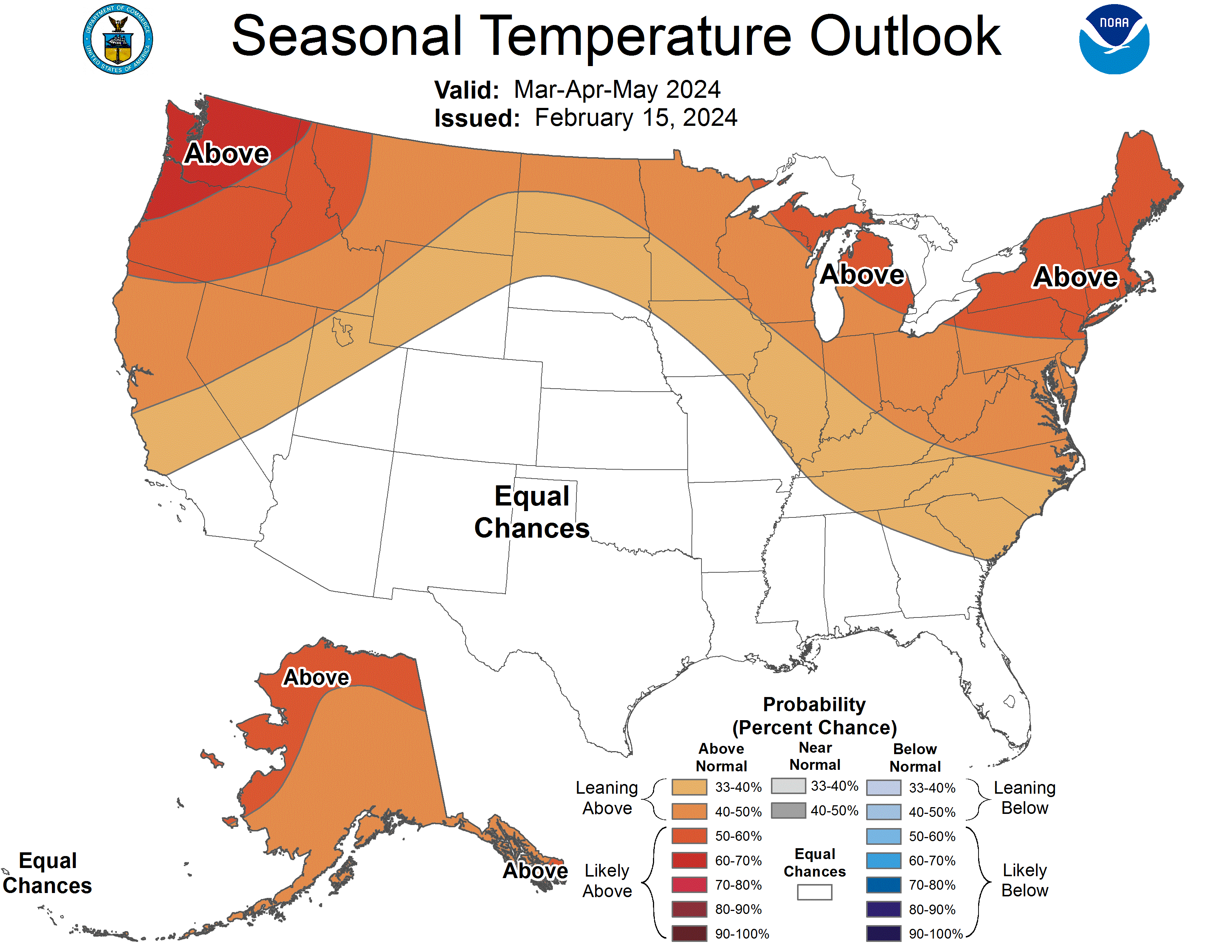U.S. map with seasonal predictions