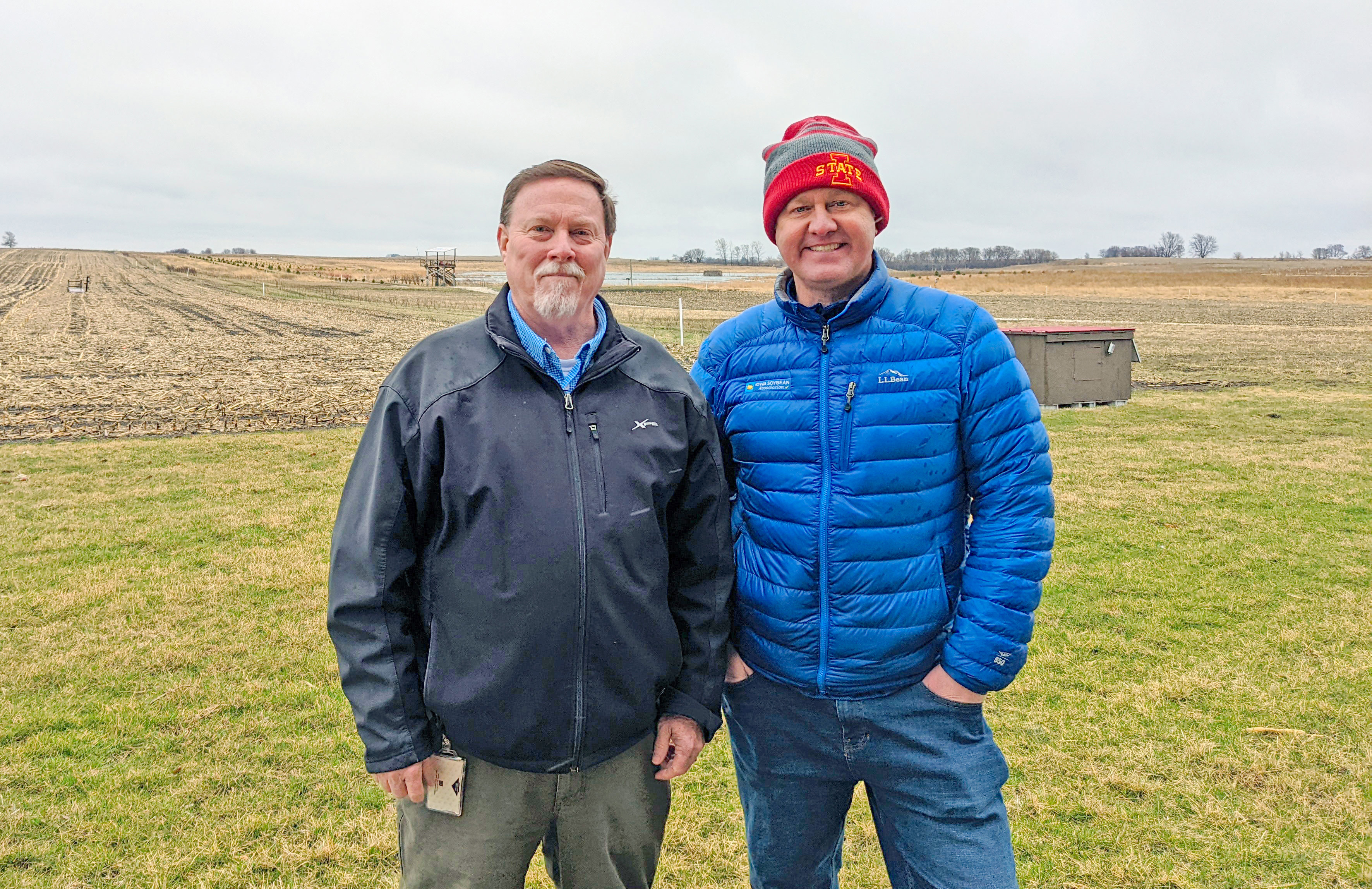 Standing by restored wetland