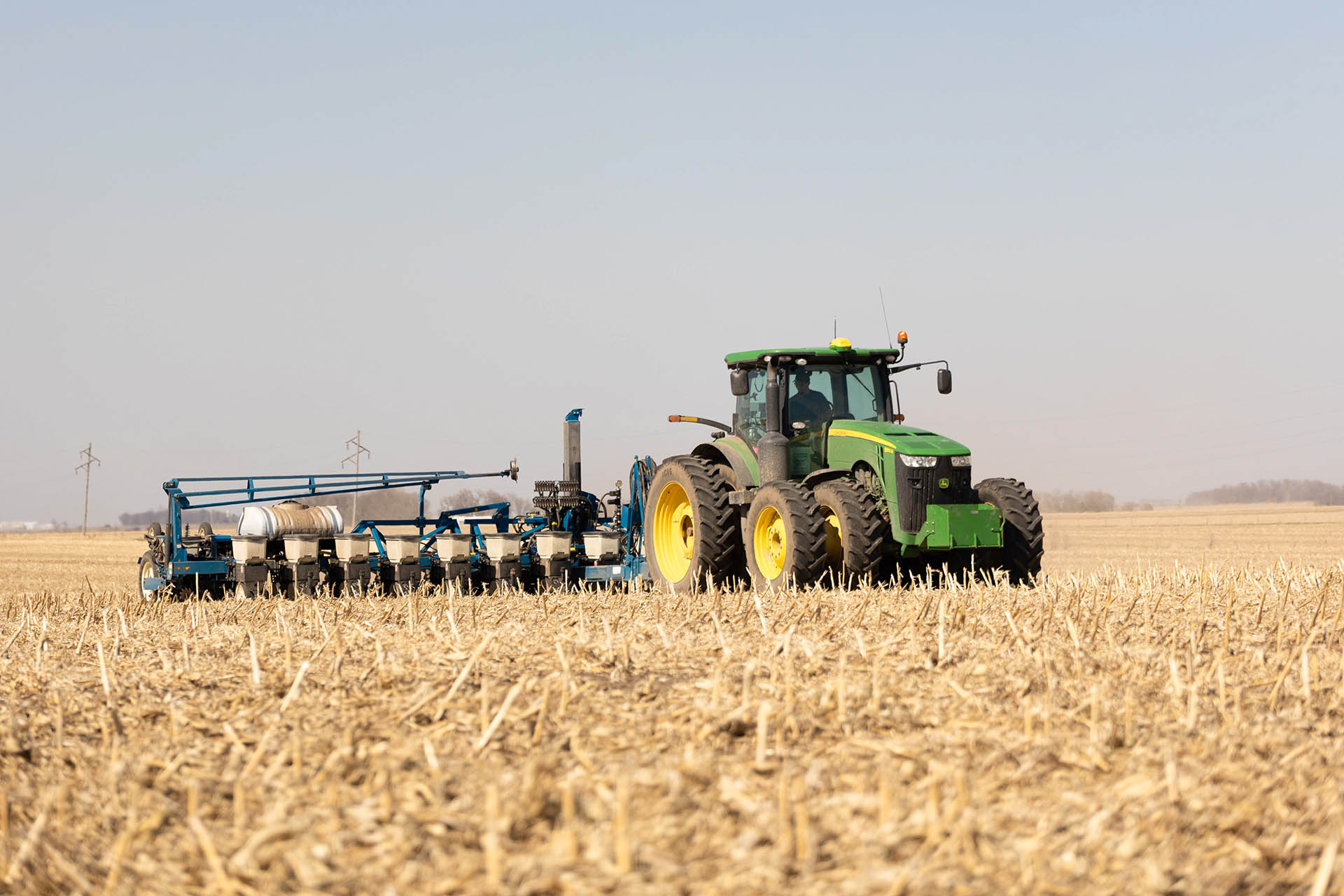 John Deere tractor with Kinze planter