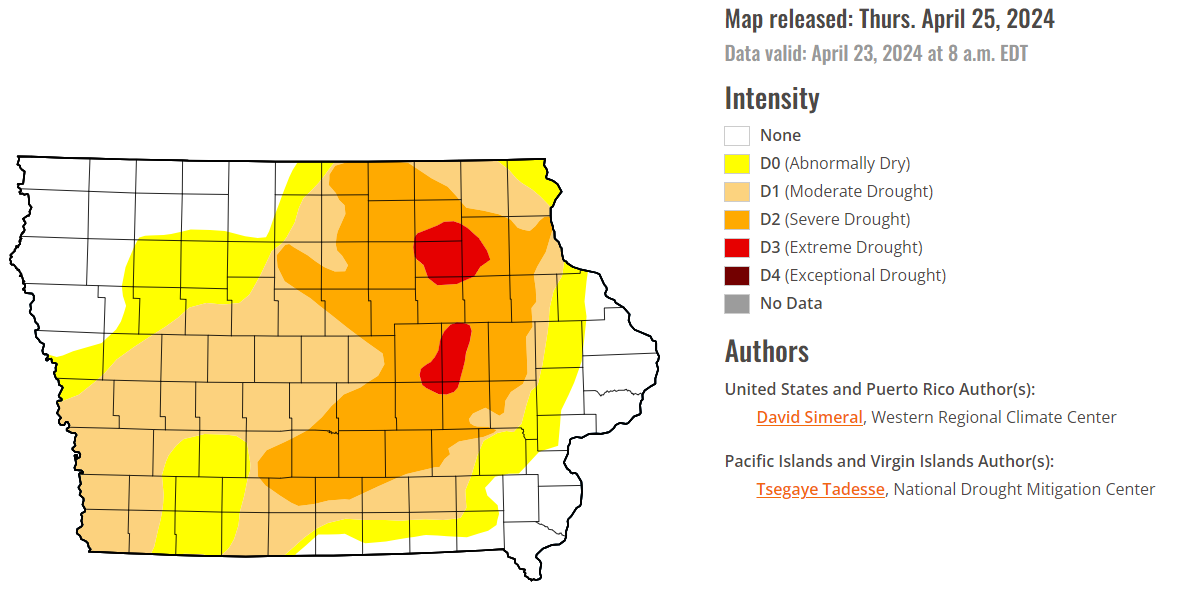 Drought Monitor Report Drought Map of Iowa
