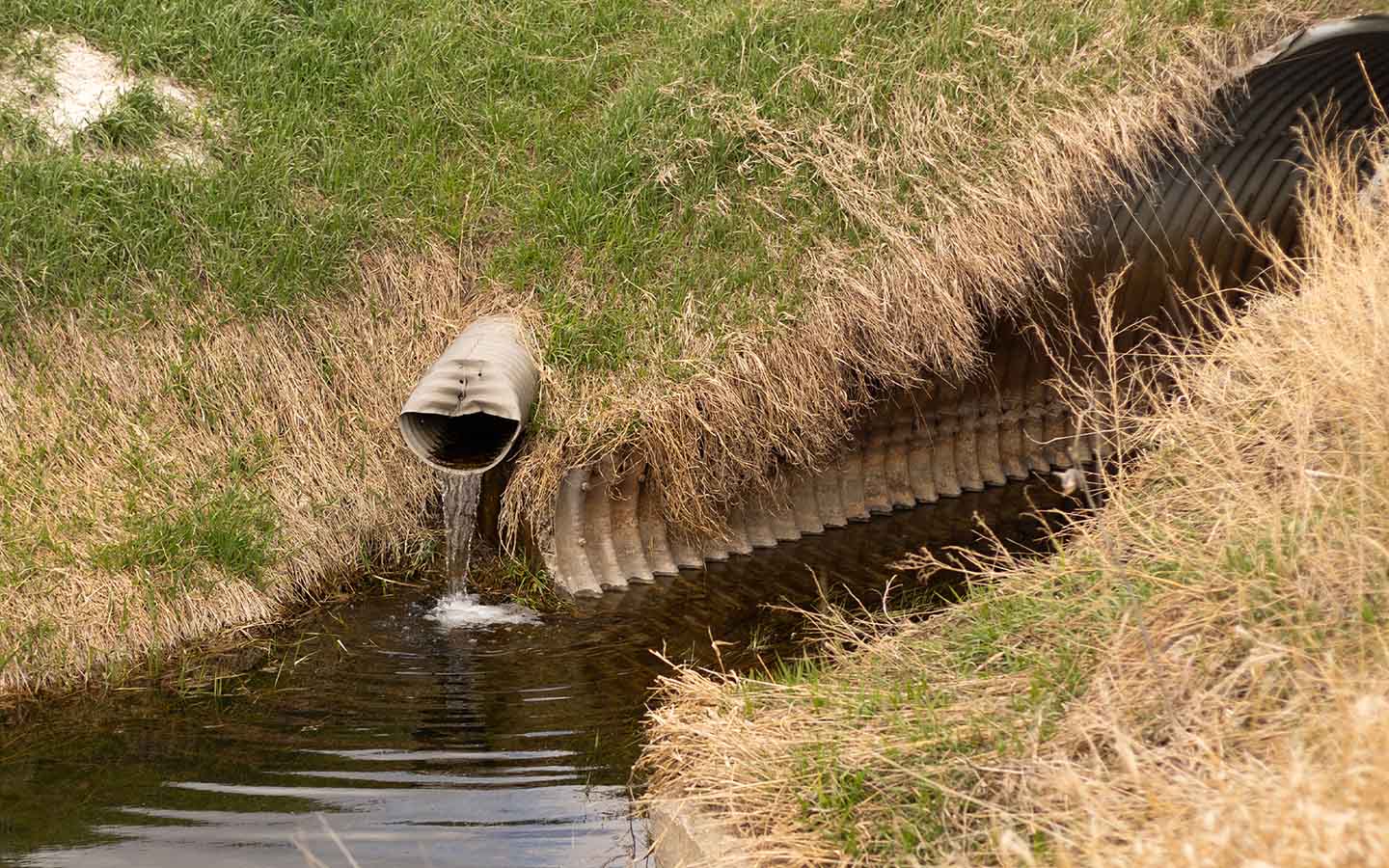 Tile line leading to creek