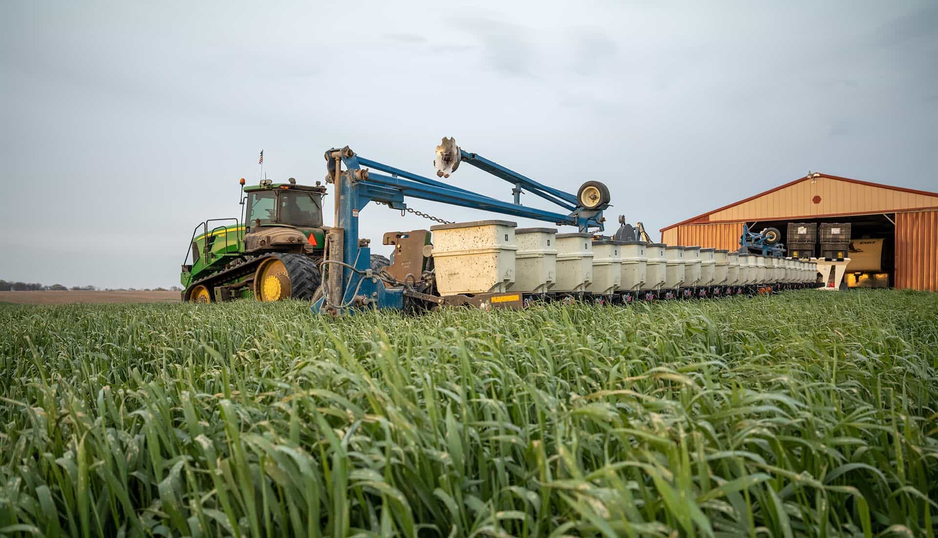 Planter in field