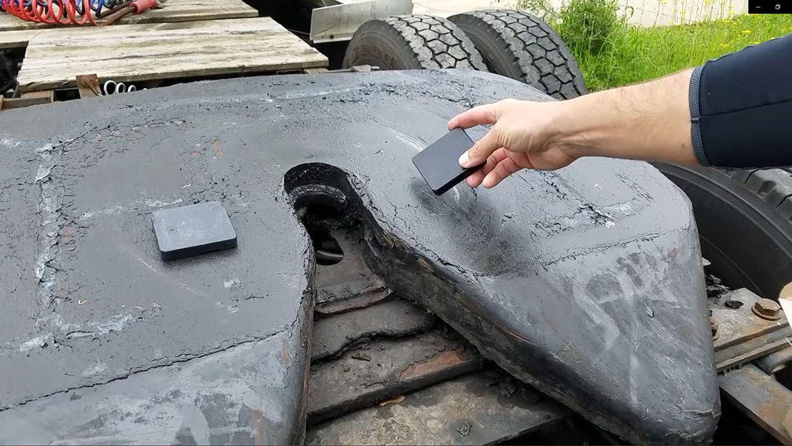 Soy-based grease pad for trucks