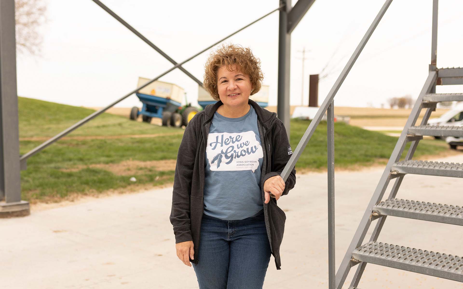Suzanne Shirbroun on her farm in Farmersburg