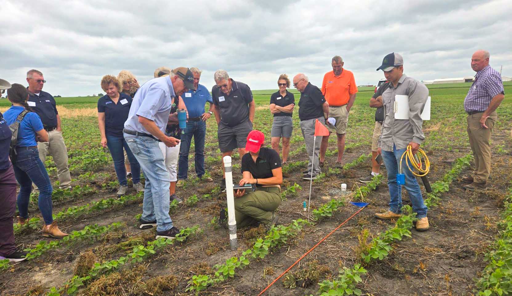 Field Day at Iowa State University Farmers in field with ISU staff