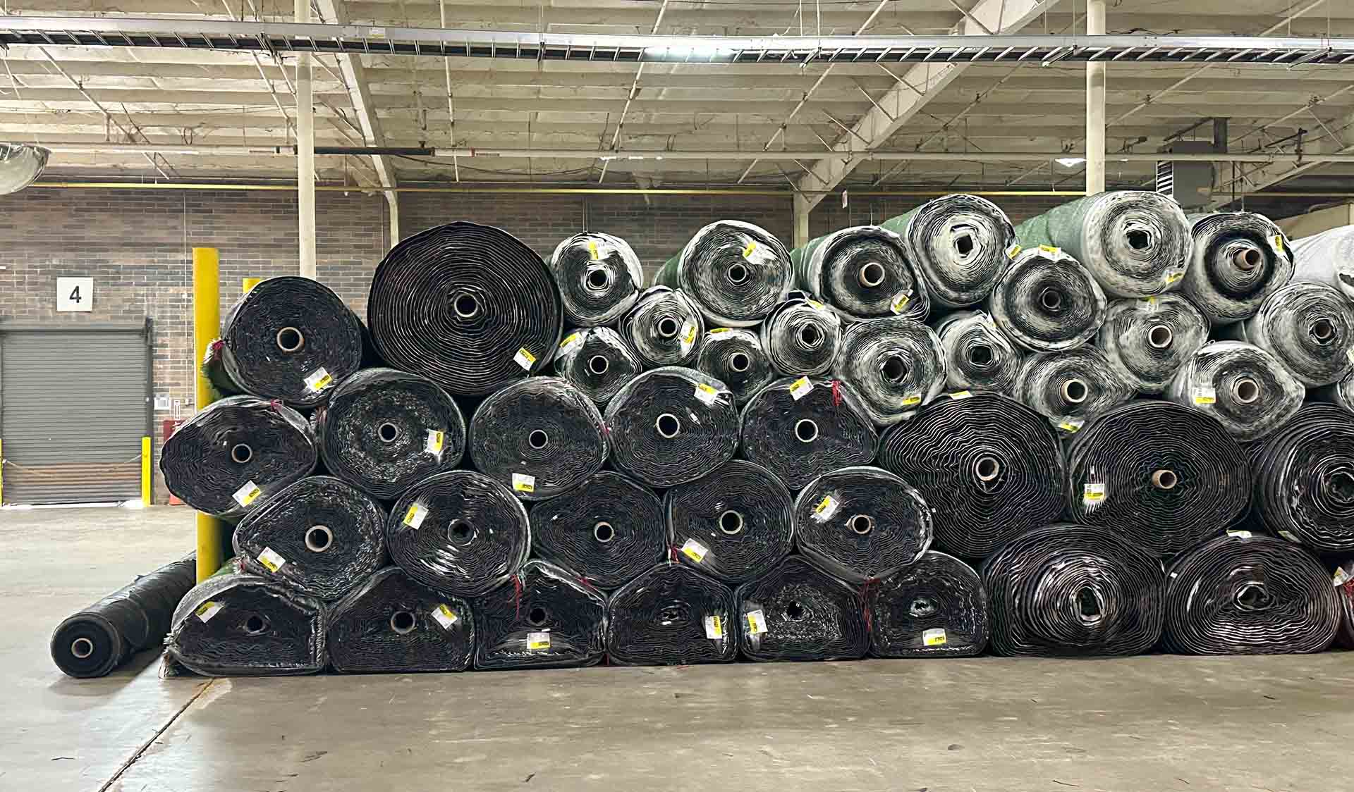 Soy Turf Rolls Soy-based turf in storage