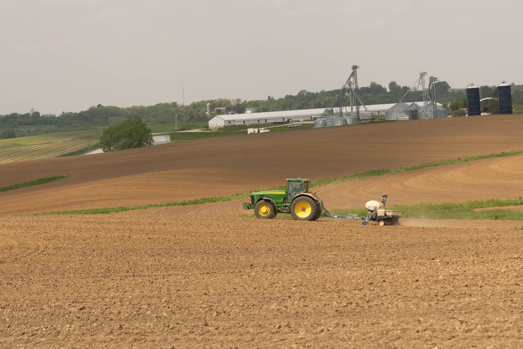 Planter in a field