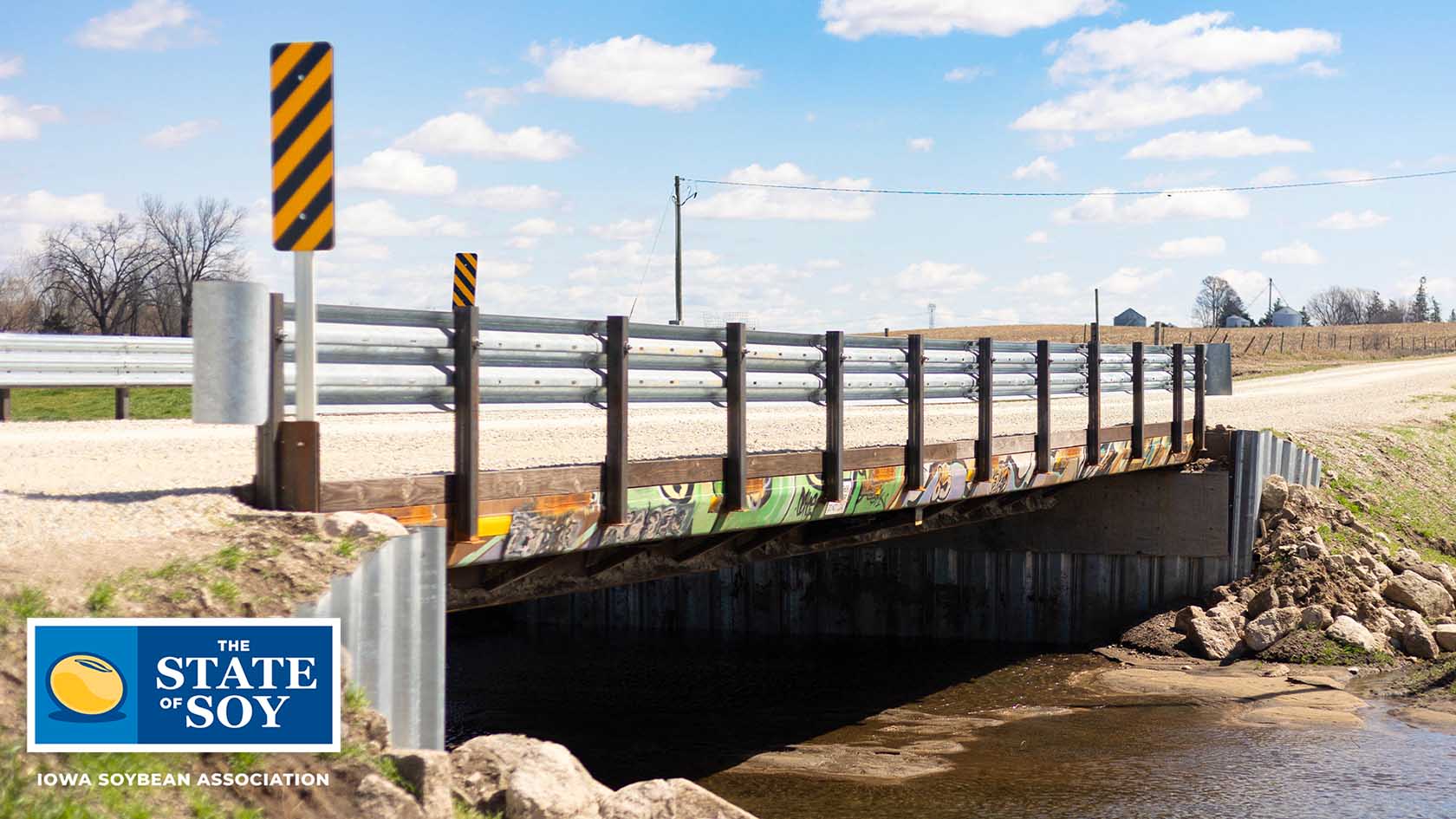 Bridge made from railroad cars