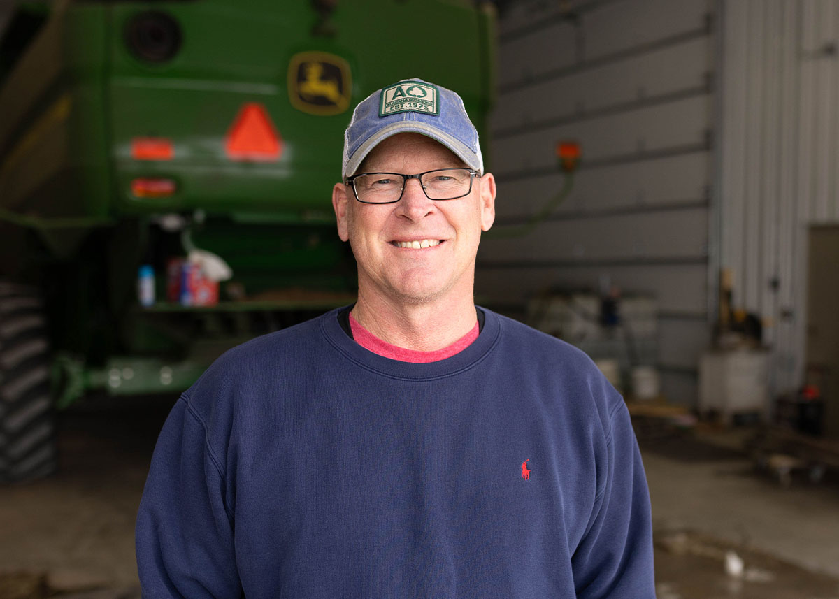 Environmental leader in his machine shed