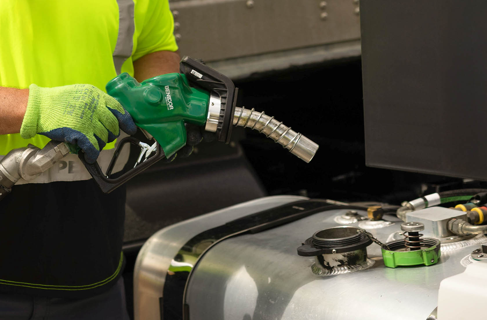 Biodiesel filling up semi truck tank