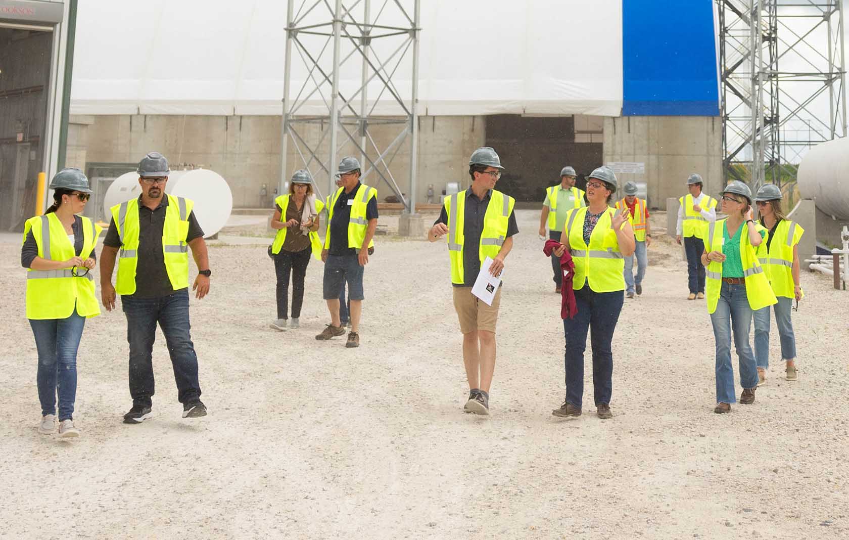 Farmers touring soybean facility